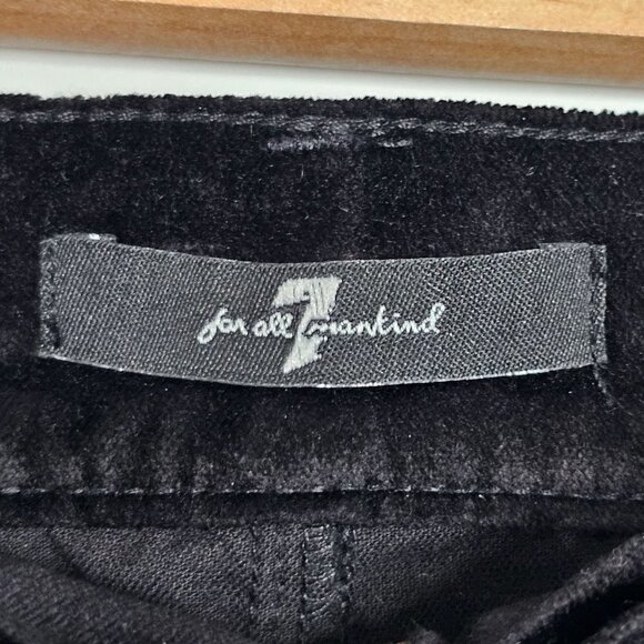 7 For All Mankind High-Waist Skinny Velvet Pants Button Fly Black Women Size 25 - Picture 11 of 16